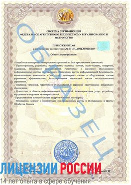 Образец сертификата соответствия (приложение) Балаково Сертификат ISO 27001