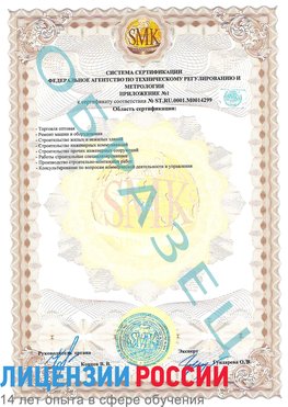 Образец сертификата соответствия (приложение) Балаково Сертификат ISO 14001